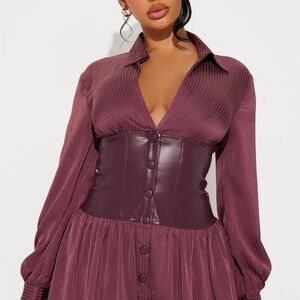 Women's Purple Button-Up Dress